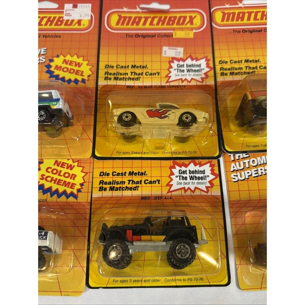 Vintage Matchbox Superfast Sealed Carded Lot of 6 Cars Trucks Jeep Corvette